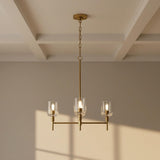 Emrys 3 Light Chandelier 24", Modern Brass
