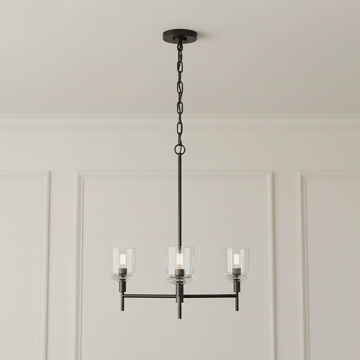 Emrys 3 Light Chandelier 24" for Transitional home with White Walls