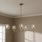 Emrys 5 Light Chandelier 36" for Modern home with Warm Beige walls