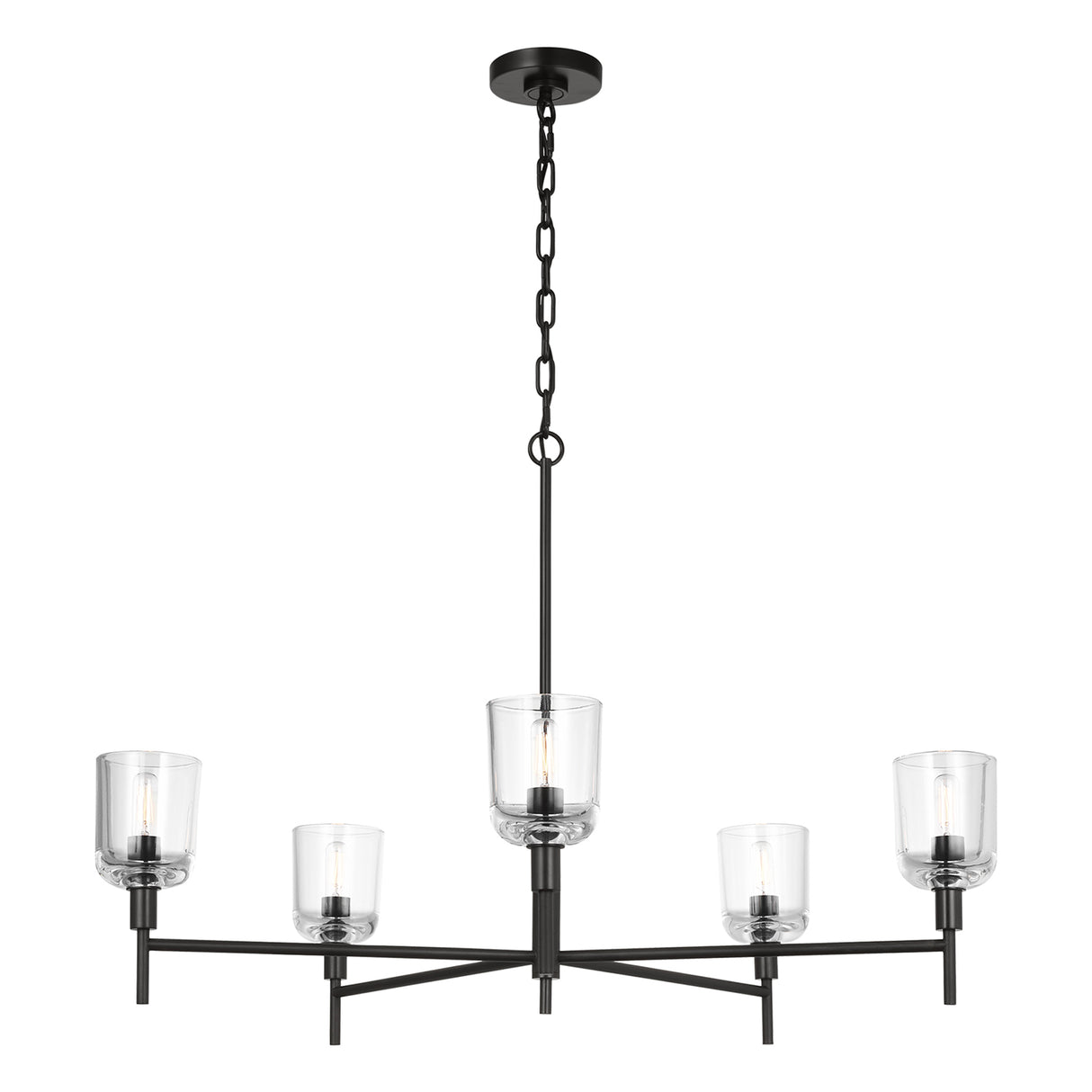 Emrys 5 Light Chandelier 36", Aged Iron