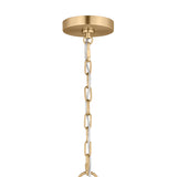 Birch Medium Pendant 22", Modern Brass and White Linen