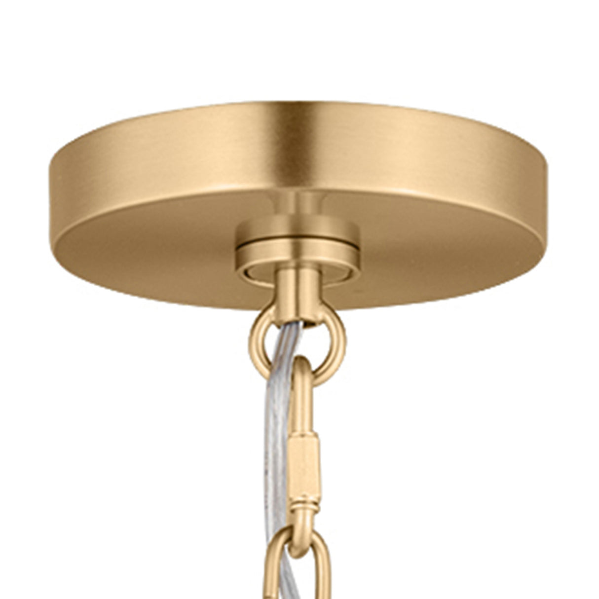 Birch Medium Pendant 22", Modern Brass and White Linen