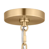 Birch Medium Pendant 22", Modern Brass and White Linen
