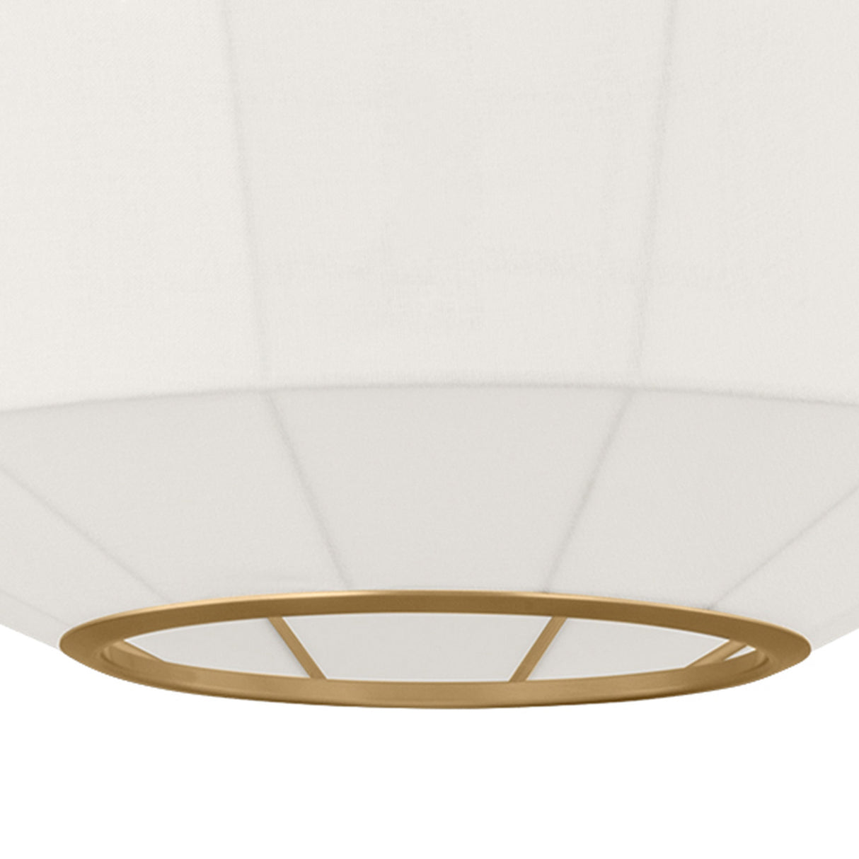 Birch Medium Pendant 22", Modern Brass and White Linen
