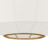 Birch Medium Pendant 22", Modern Brass and White Linen