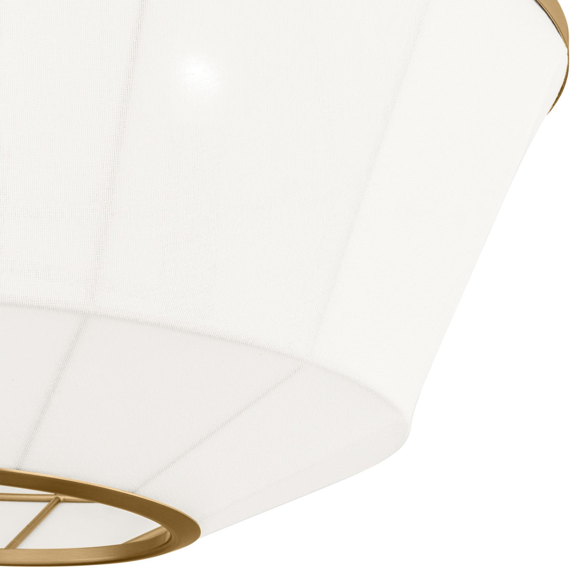 Birch Medium Pendant 22", Modern Brass and White Linen