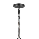 Birch Medium Pendant 22", Aged Iron and White Linen