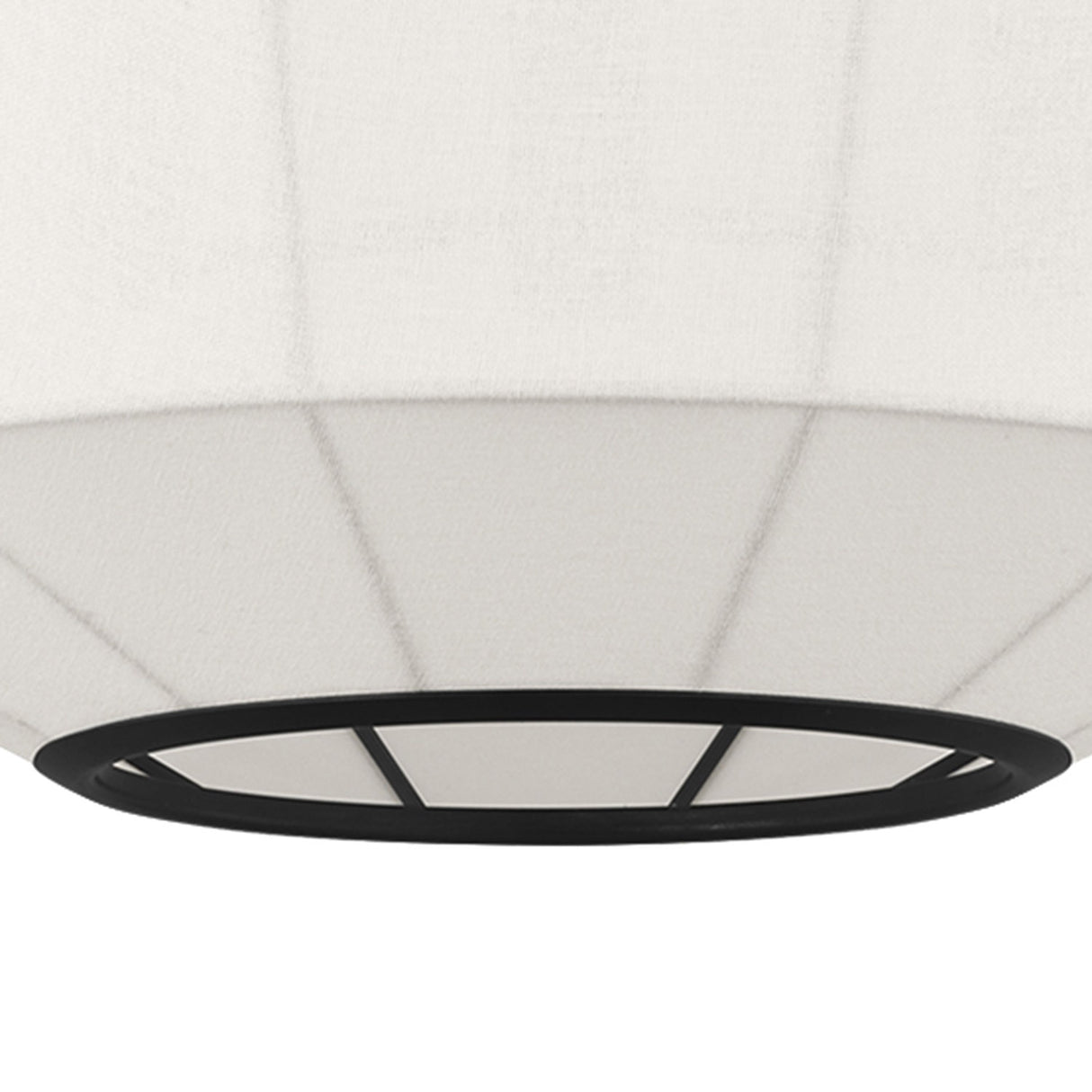 Birch Medium Pendant 22", Aged Iron and White Linen