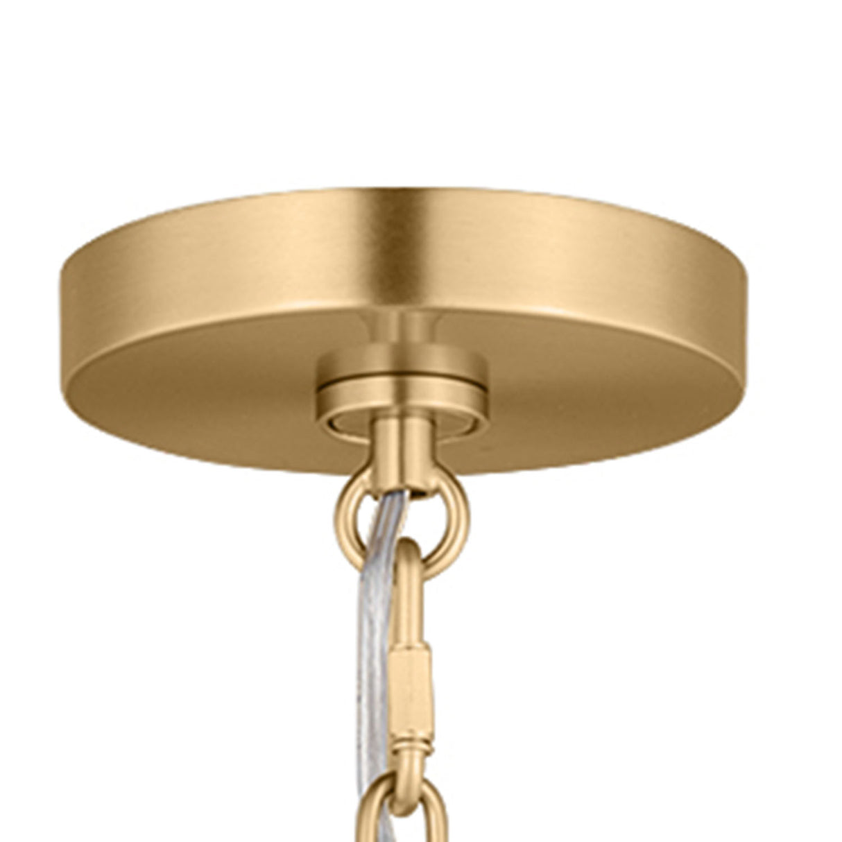 Birch Large Pendant 28", Modern Brass and White Linen