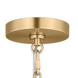 Birch Large Pendant 28", Modern Brass and White Linen