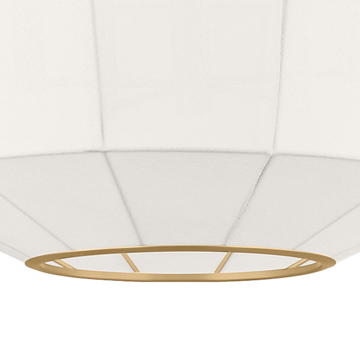Birch Large Pendant 28", Modern Brass and White Linen
