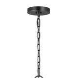 Birch Large Pendant 28", Aged Iron and White Linen