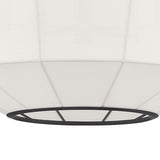 Birch Large Pendant 28", Aged Iron and White Linen