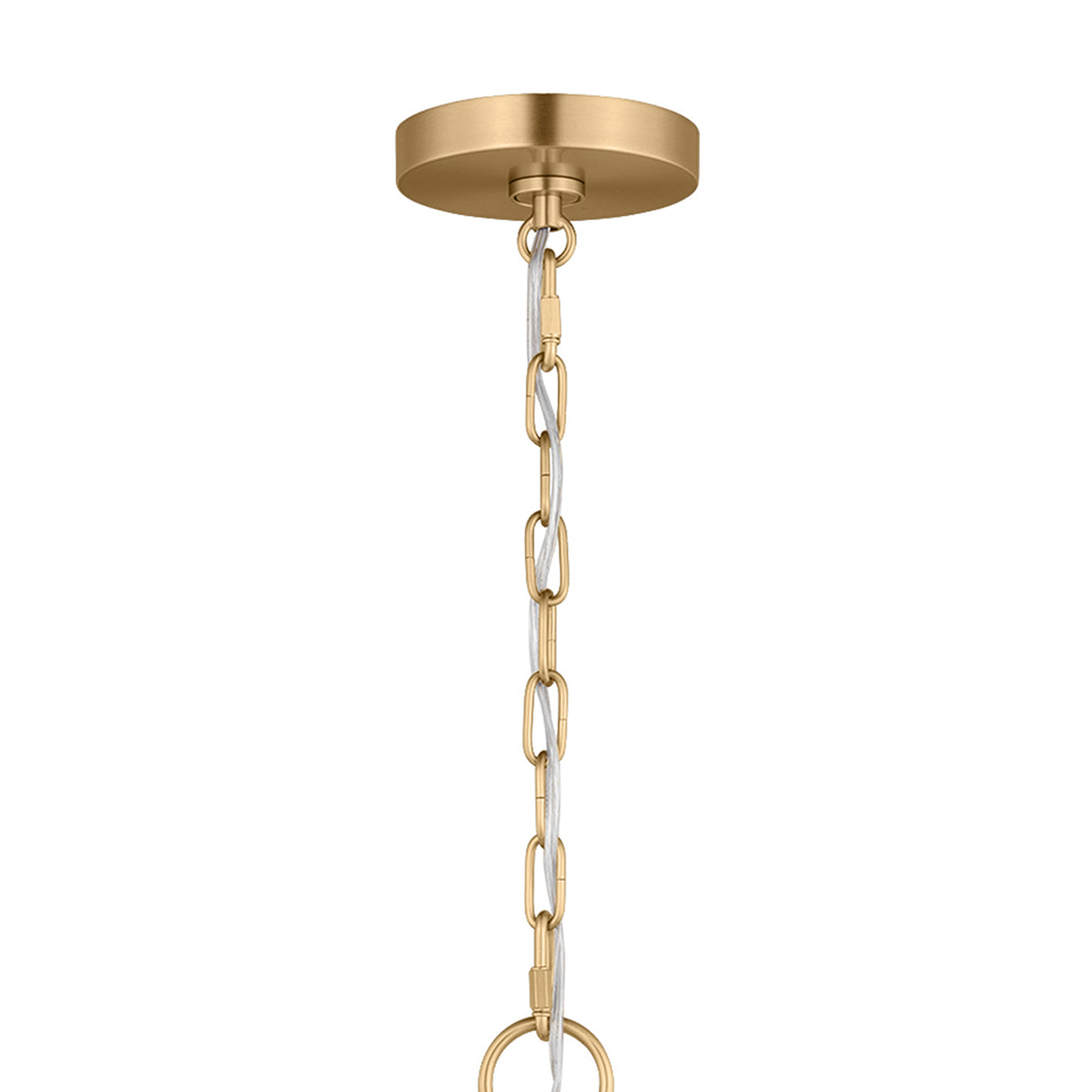 Birch Extra Large Pendant 32", Modern Brass and White Linen