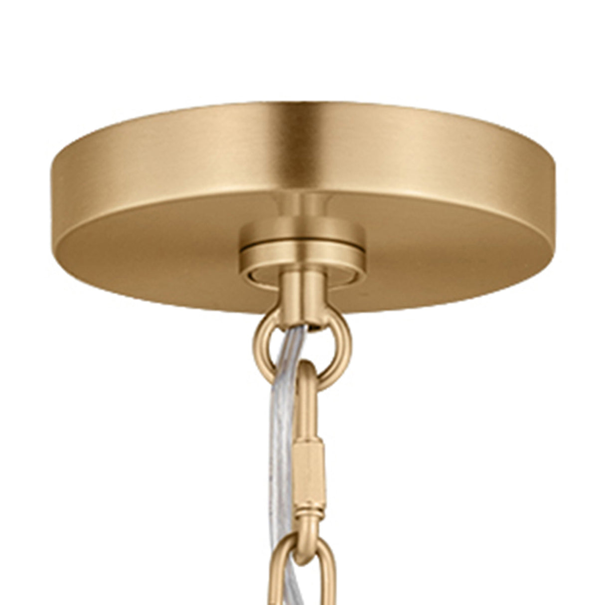 Birch Extra Large Pendant 32", Modern Brass and White Linen