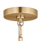 Birch Extra Large Pendant 32", Modern Brass and White Linen