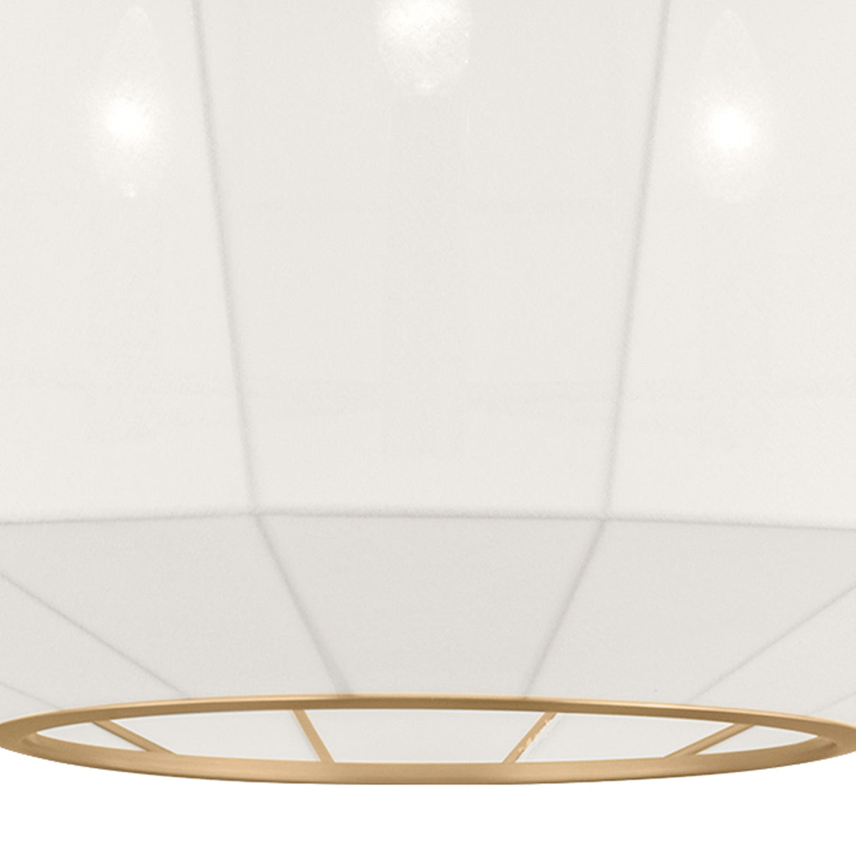 Birch Extra Large Pendant 32", Modern Brass and White Linen