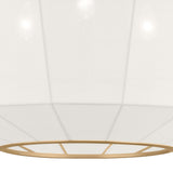 Birch Extra Large Pendant 32", Modern Brass and White Linen