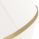 Birch Extra Large Pendant 32", Modern Brass and White Linen