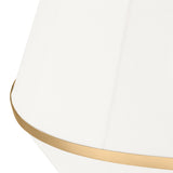 Birch Extra Large Pendant 32", Modern Brass and White Linen