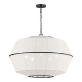 Birch Extra Large Pendant 32", Aged Iron and White Linen