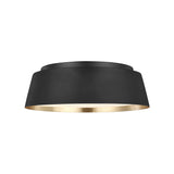 Langston Flush Mount 14", Matte Black with Brushed Brass