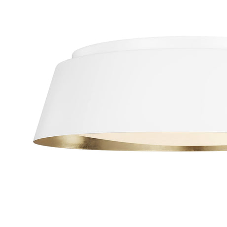 Langston Flush Mount 19", Matte White with Brushed Brass