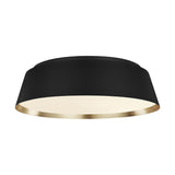 Langston Flush Mount 19", Matte Black with Brushed Brass
