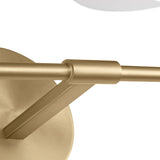 Dean 2 Light Vanity, Satin Brass and Opal Glass