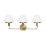 Dean 3 Light Vanity, Satin Brass and Opal Glass