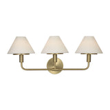 Dean 3 Light Vanity, Satin Brass and Opal Glass