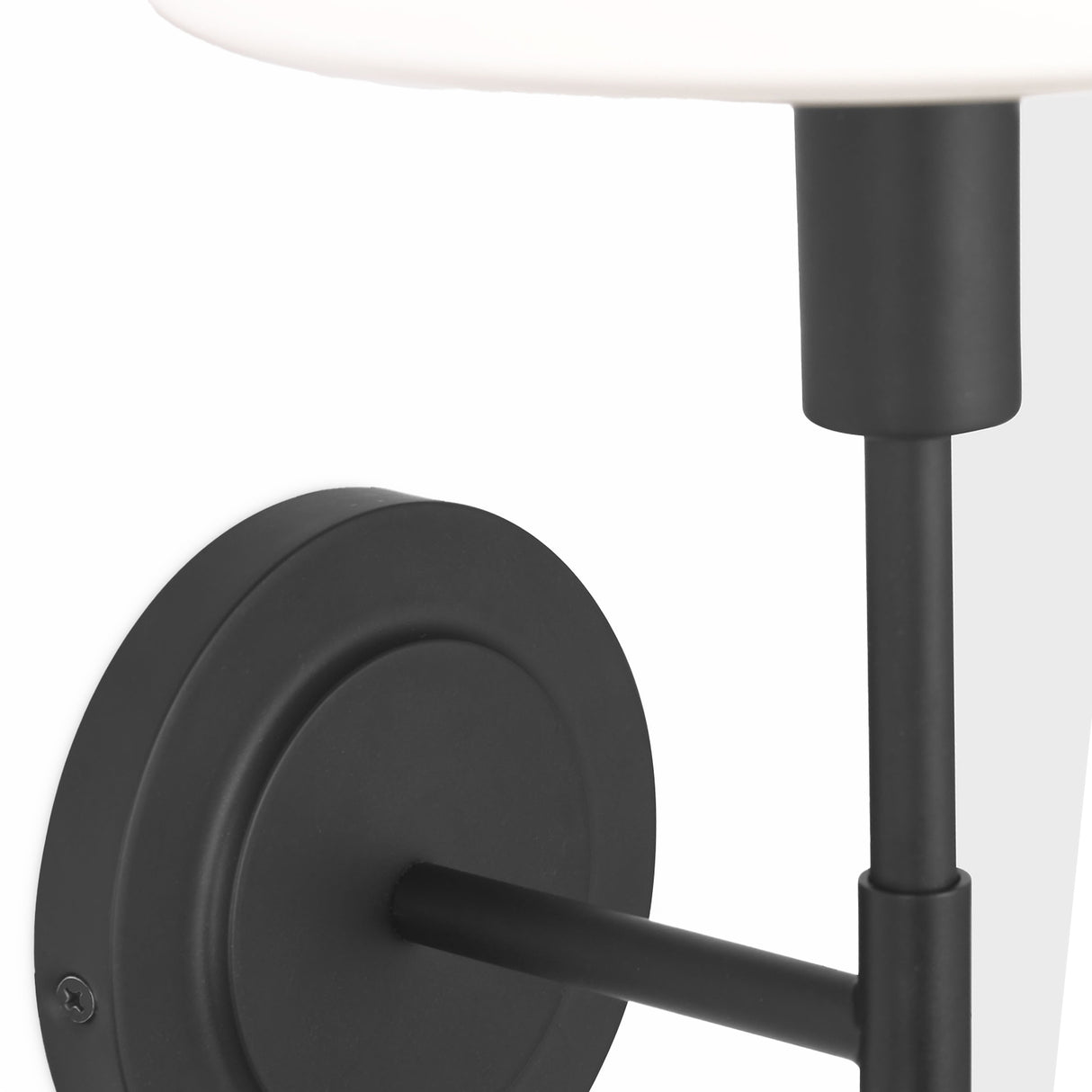 Dean Wall Sconce 14", Matte Black and Opal Glass