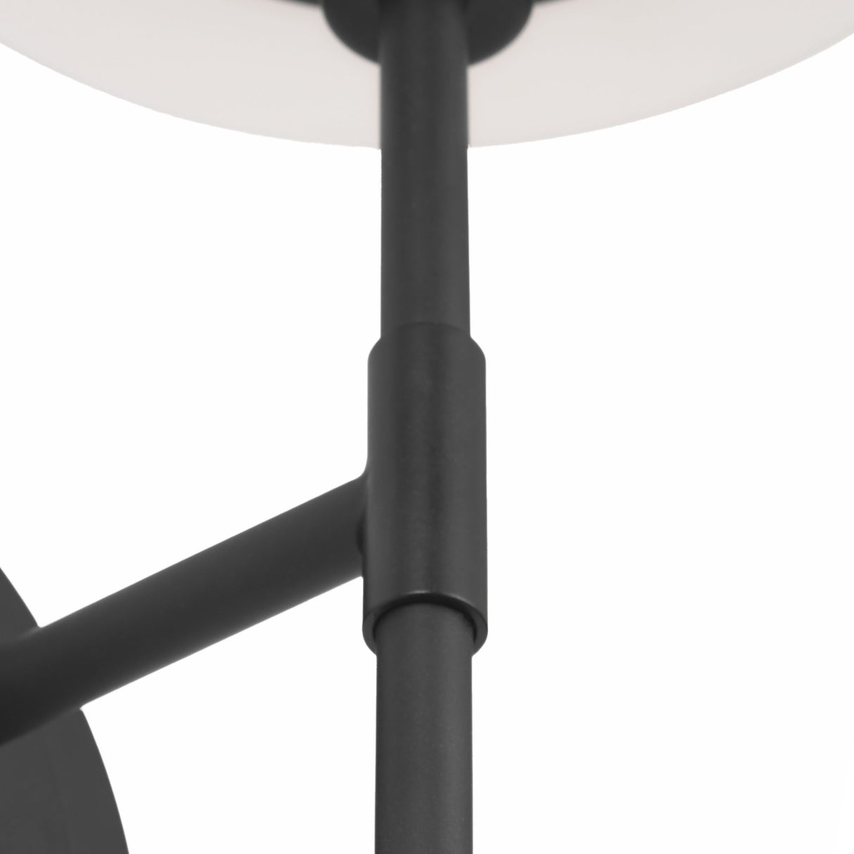 Dean Wall Sconce 14", Matte Black and Opal Glass