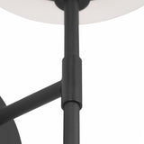 Dean Wall Sconce 14", Matte Black and Opal Glass