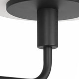 Dean 2 Light Vanity, Matte Black and Opal Glass