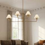 Dean 4 Light Chandelier 50" for Modern home with Warm Beige Walls