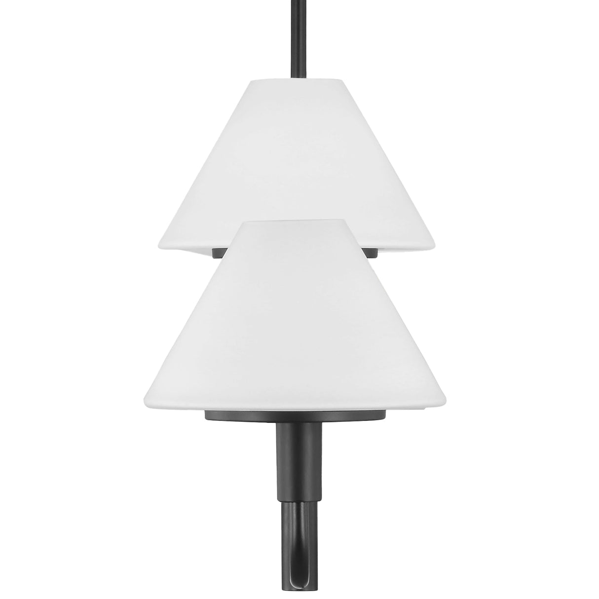 Dean 4 Light Chandelier 50", Matte Black and Opal Glass