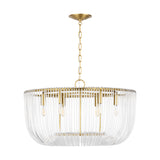 Amir Medium Chandelier 28", Modern Brass