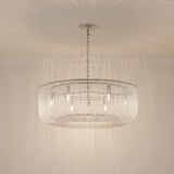 Amir Large Chandelier 36", Polished Nickel for Transitional home with Warm Beige Siding