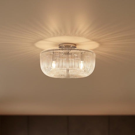 Amir Flush Mount 20", Polished Nickel for Modern home with White Walls