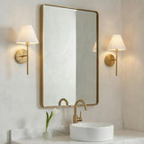 Bryson Wall Sconce 14" Modern Brass for Modern home with White Textured Walls