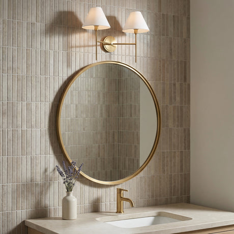 Bryson Double Wall Sconce 14" for Modern home with Warm Beige Tile