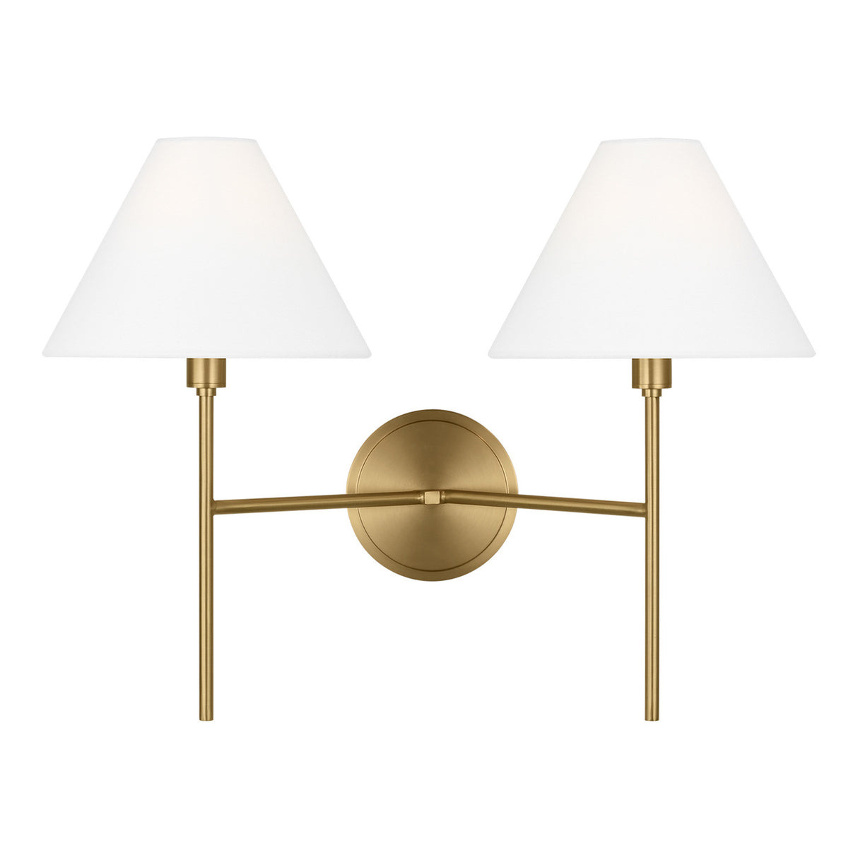 Bryson Double Wall Sconce 14", Modern Brass