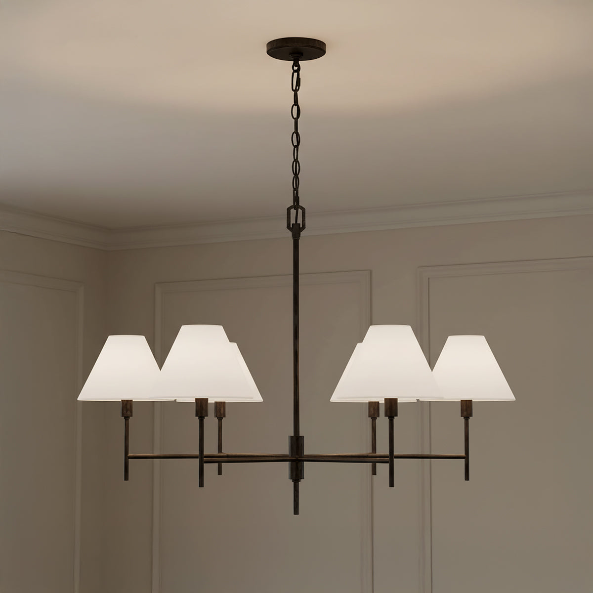 Bryson 6 Light Chandelier 36" for Transitional home with Beige Walls