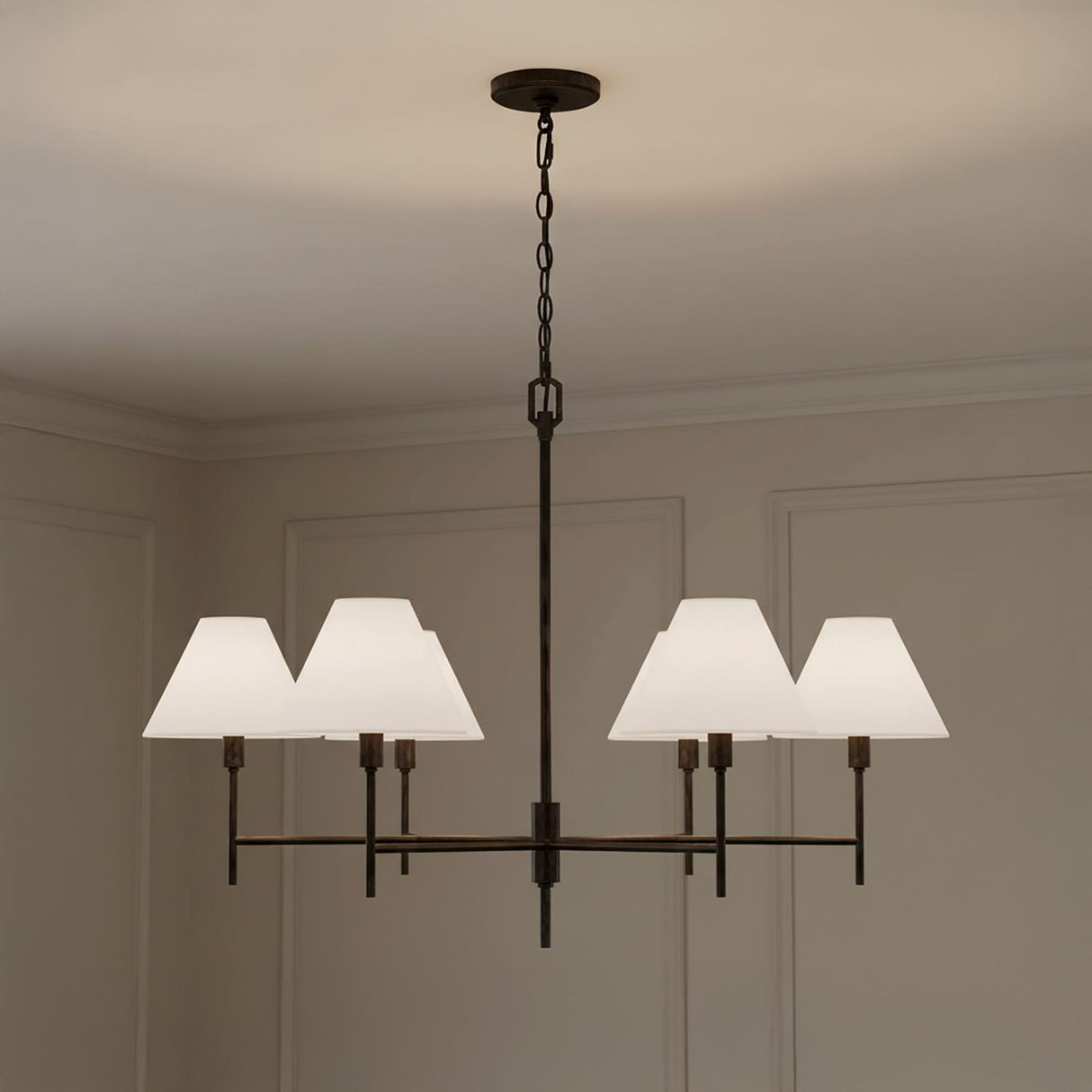 Bryson 6 Light Chandelier 36", Aged Iron