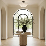 Ava Semi-Flush 18" for Modern home shown in a hallway entry with an arched front door and round decorative table