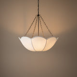 Ava Pendant 24", Aged Iron for Transitional home with Warm Beige walls