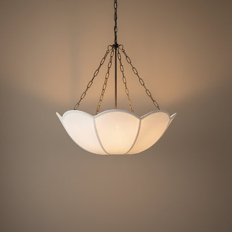 Ava Pendant 24", Aged Iron for Transitional home with Warm Beige walls