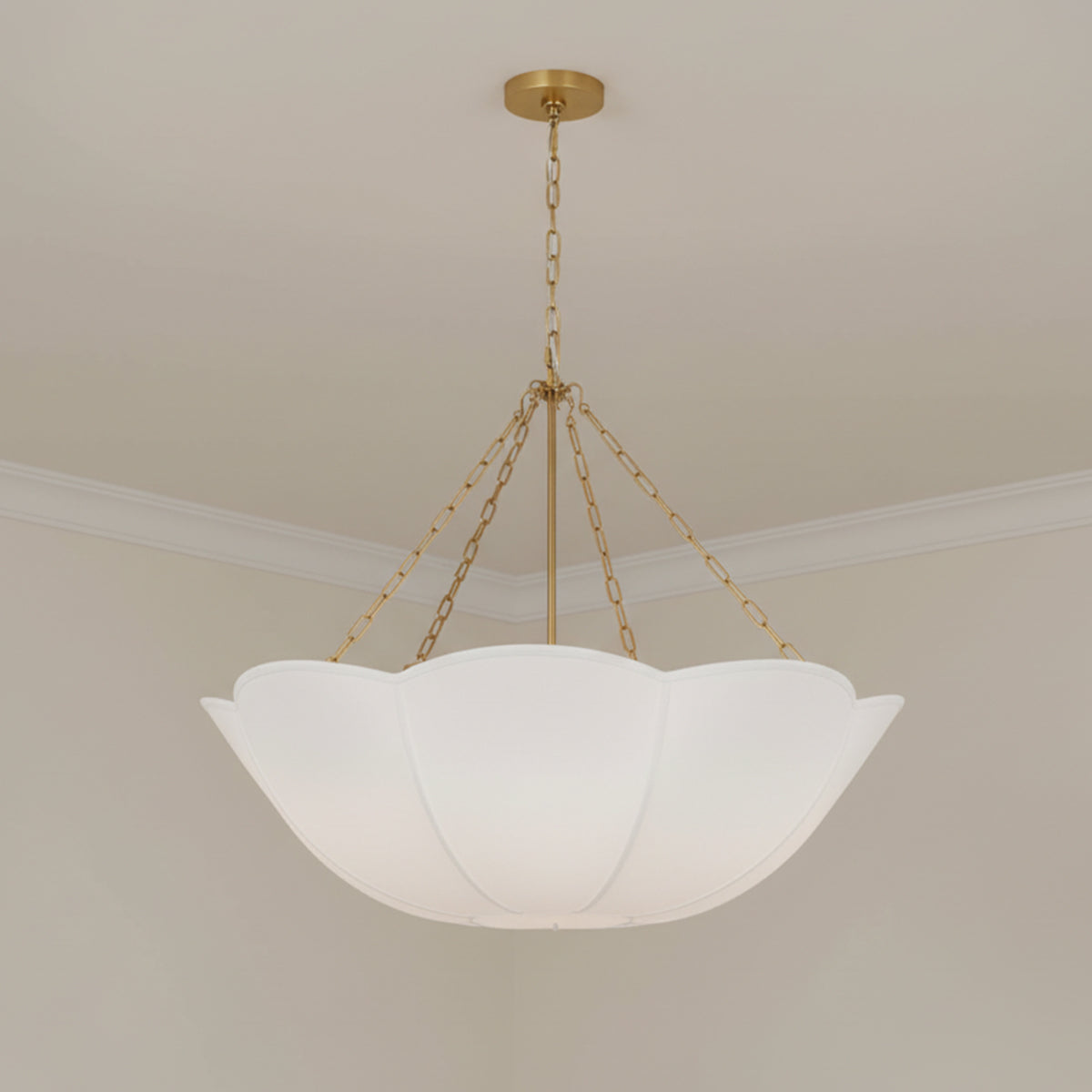 Ava Pendant 32", Modern Brass for Transitional home with Cream Walls