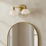 Merrick 2 Light Vanity, Modern Brass
